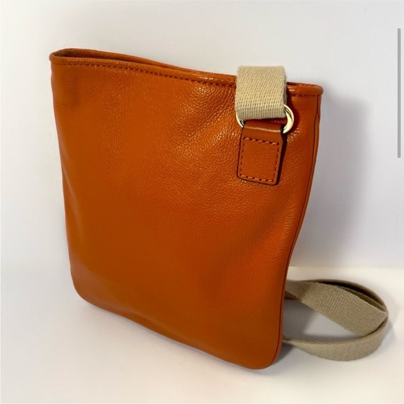 EUC Michael Kors Orange Pebbled Leather Crossbody Bag - Picture 6 of 15